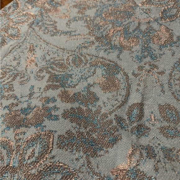 Anthropologie Beatriz Mock Neck Sweater Lurex Edition Blue SilverGray Size M - Picture 11 of 13